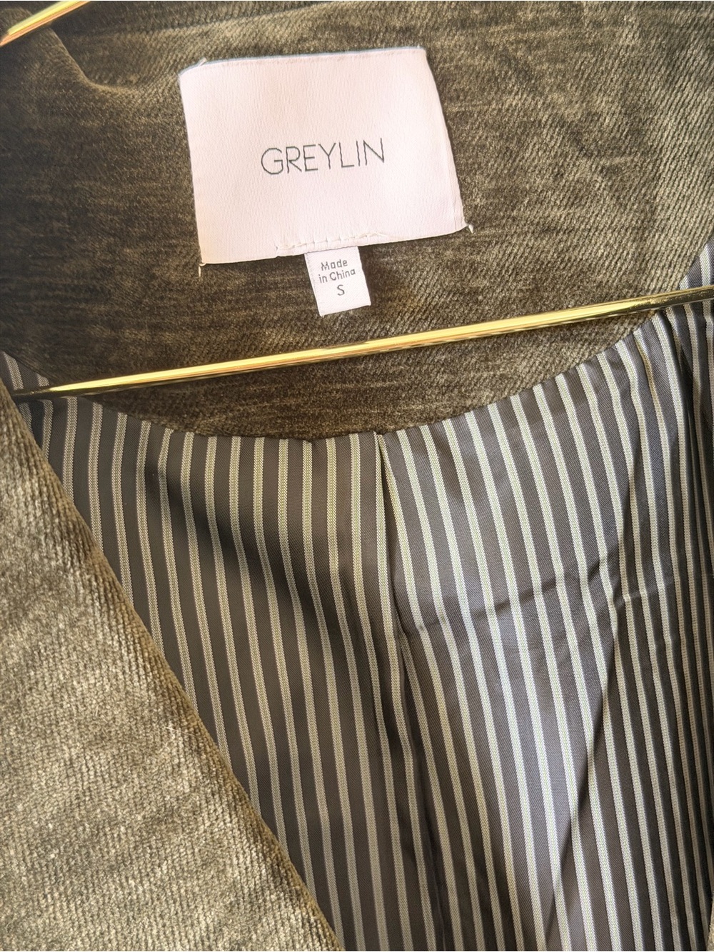 Greylin Olive Green Velvet Blazer - Picture 5 of 6